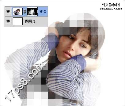 Photoshop实例教程:美女图片添加马赛克边框_网页webjx.com教学网