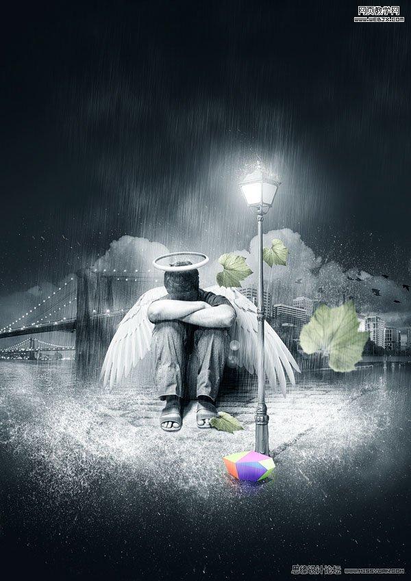 Photoshop图片创意合成教程:失落的街景少年_webjx.com