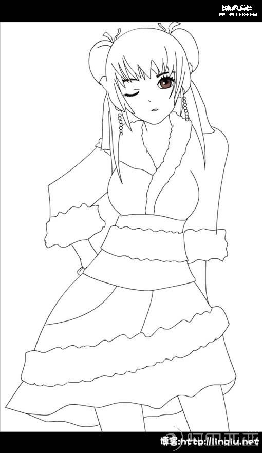 flash+photoshop绘秦时明月女主角高月