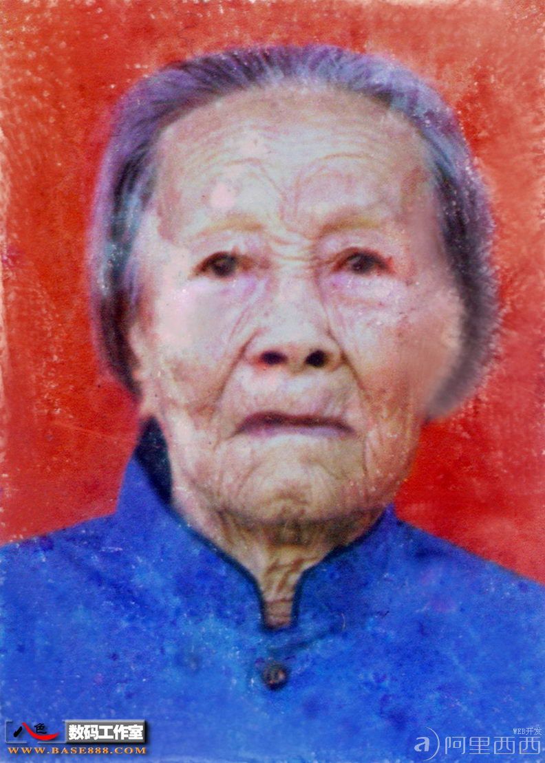 PS修复老照片教程:还原真实的老太太的发丝_爱易学习网