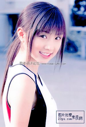Photoshop磨皮教程:水灵灵肤色的女孩_爱易学习网