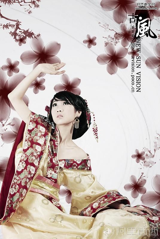 古风 美女与水墨画的完美融合